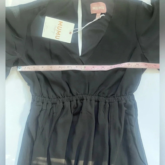 NWT Show Me Your Mumu Long Black Short Sleeve Dress Women Size XXS - Picture 5 of 9